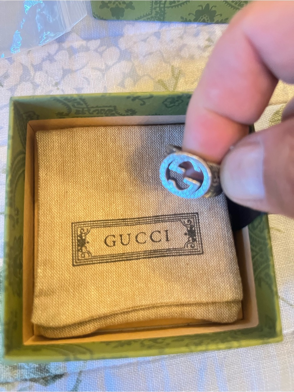 Authentic size 8 Gucci Stainless Steel Ring. Made in Italy. So Beautiful 🇮🇹